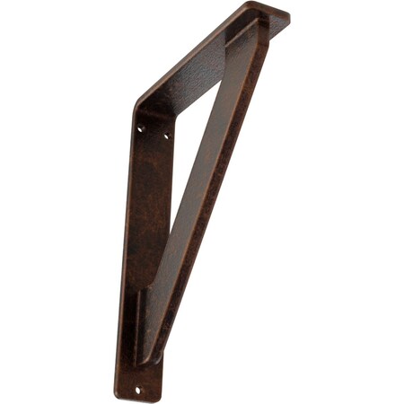 Traditional Wrought Iron Bracket, (Single Center Brace), Antiqued Copper 1 1/2W X 10D X 12H